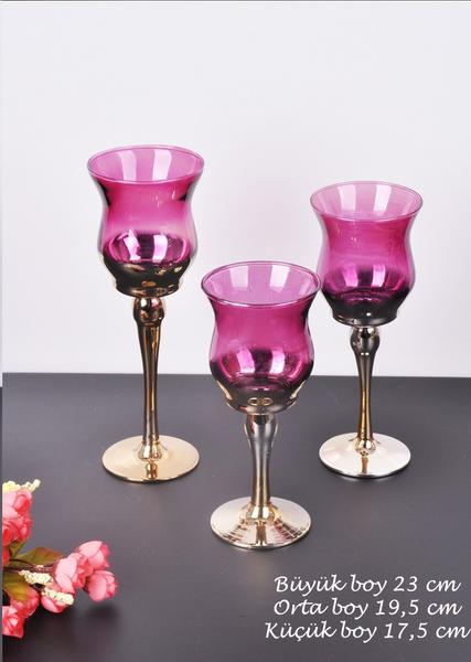 Bayev 3 Small Decor Goblet Candlestick - 300639