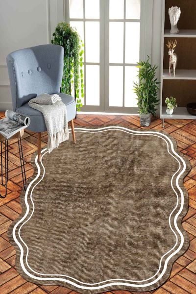 Birkilim Lazer Kesim Yıkanabilir İpeksi Kaymaz Taban Dekoratif Halı | MLN-IP-SD-244