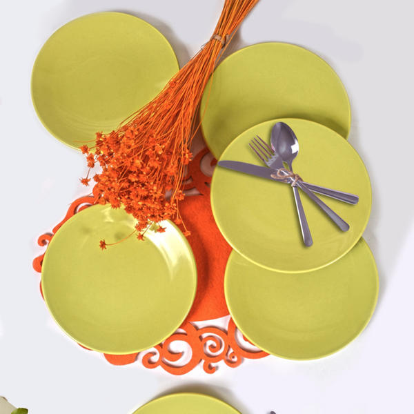 Yeşil Ege Pasta Tabağı 20 Cm 6 Adet | Keramika