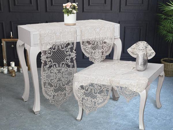 Mimoza Tüll 5 Stück Wohnzimmer Set Gold