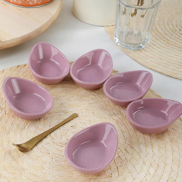 Keramika | 6 Adet Violet Mini Gondol Çerezlik/Sosluk