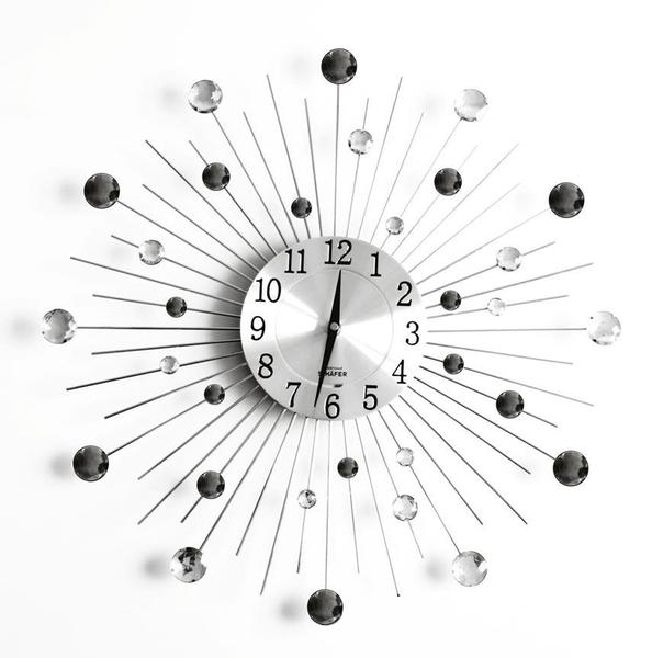 Schäfer Taşlı Duvar Saati | Siyah & Beyaz | 80178