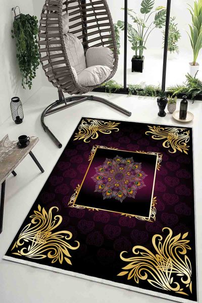 Birkilim Yıkanabilir Dekoratif Halı İpeksi Kaymaz Taban | MLN-IP-HK-018