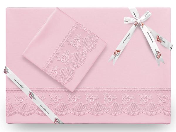 Monolithic Plain French Laced Bettbezug Set Pulver