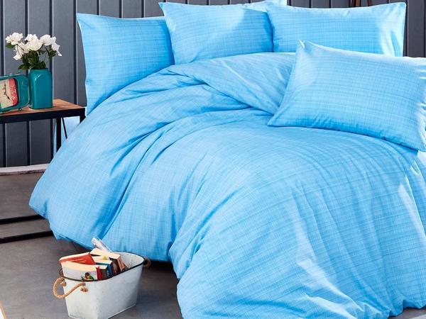Çeyizdiyarı Faint Line طقم غطاء لحاف مفرد أزرق