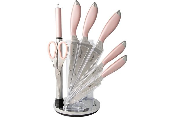 Duygu 8 Parça Bıçak Seti | Pembe | Paslanmaz Çelik | Dm-5050-1