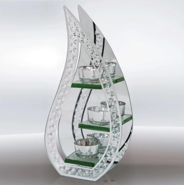 Dekonaz Kristal El İşi 3'lü Aynalı Mumluk | DTX-DM-31