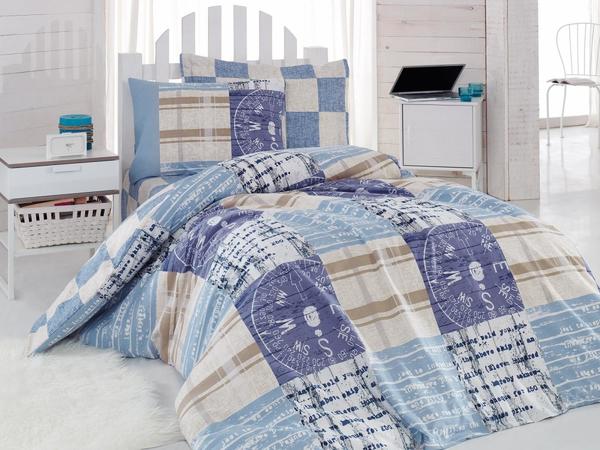 Cotton Box Young Ranforce Bettbezug Set Private Blue Single | Baumwollkiste