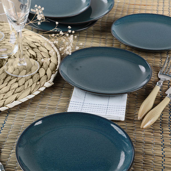 صحن حلى جرانيت ازرق غامق 17 سم 6 قطع | كيراميكا