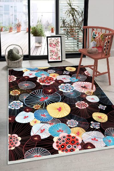 Birkilim Yıkanabilir Dekoratif Halı İpeksi Kaymaz Taban | MLN-IP-HS-321