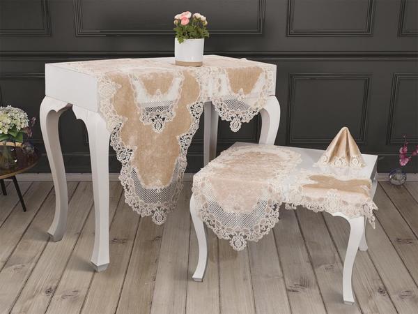 Nema Ensemble de salon en velours 5 pièces