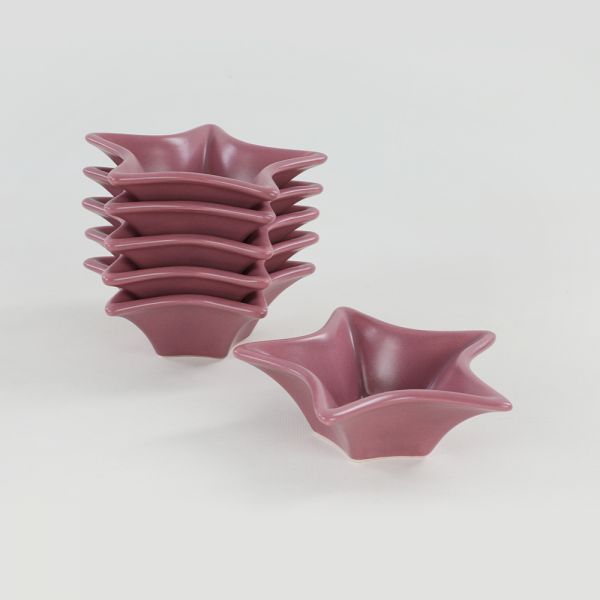 Mat Violet Yıldız Çerezlik / Sosluk 16 Cm 6 Adet | Keramika