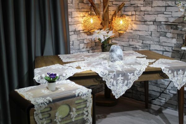 Ensemble de salon 5 pièces Akasya Or crème