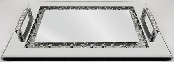 Dekonaz Aynalı Kristal Taşlı Tepsi | DTX-DT-1