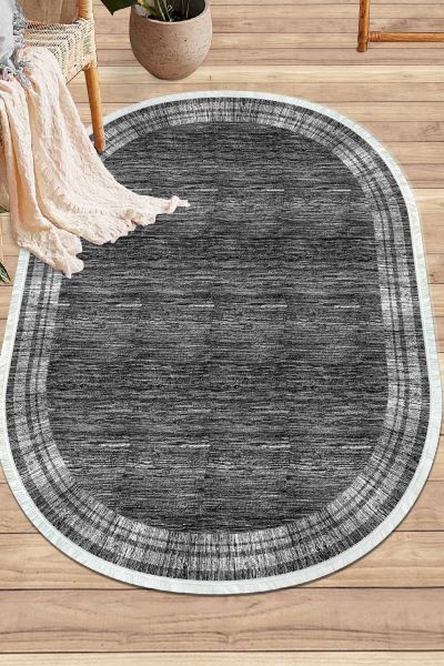 Birkilim Oval Yıkanabilir İpeksi Kaymaz Taban Dekoratif Halı | MLN-IP-O-HY-1250