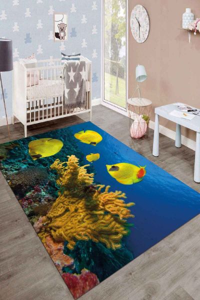 Birkilim Yıkanabilir İpeksi Kaymaz Taban Çocuk Odası Halısı | MLN-IP-SD-214