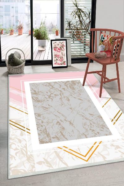 Birkilim Yıkanabilir Dekoratif Halı İpeksi Kaymaz Taban | MLN-IP-HS-278