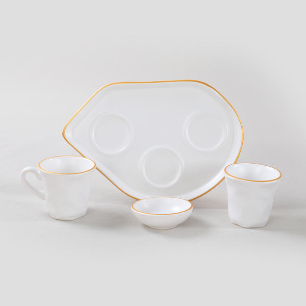 Gold Line Moka Kahve Sunum Seti 8 Parça 2 Kişilik | Keramika