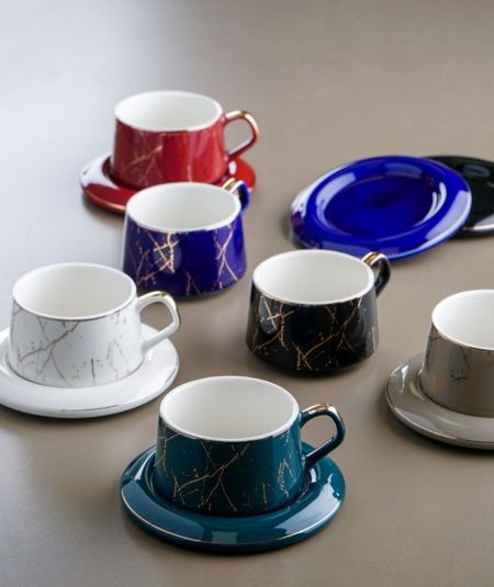 6Lı Porselen Kahve Fincan Takımı