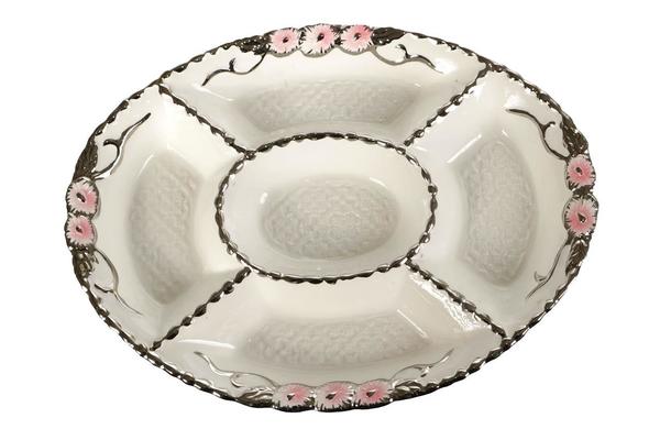 Almina 5er Servierschale XL Blumenrand