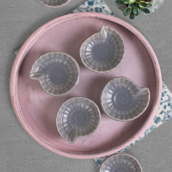 سنايل ميني سناك / صوص ماتي ستون رمادي فاتح 8 سم 6 قطع | كيراميكا