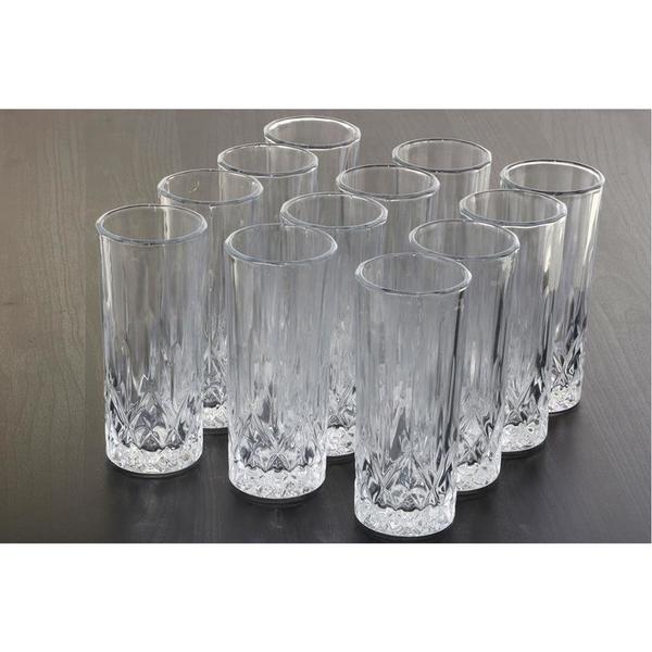 Bavary 12|24 Parça Kareli Uzun Su Bardağı Seti | 250ml