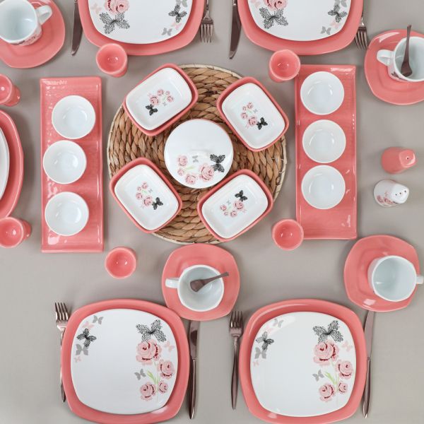 Gül Trend Kahvaltı Takımı 50 Parça 6 Kişilik | Keramika