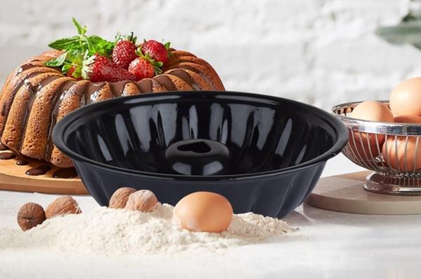 Bayev Siyah Renk Dilimli Emaye Kek Kalıbı