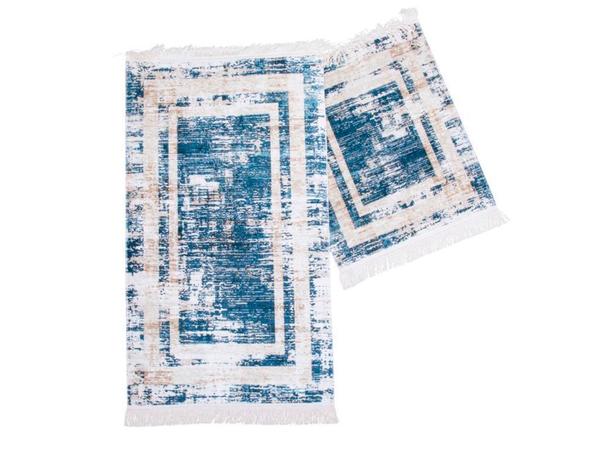 Farah Dikdörtgen Banyo Paspas Seti 2 Li Mavi