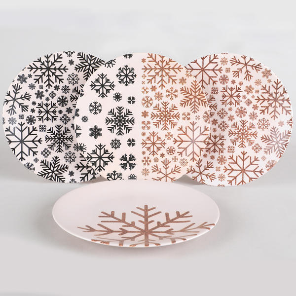 Assiette de service Snowflakes Delta 25 cm 4 pièces - 17966-67-68-69 | Keramika