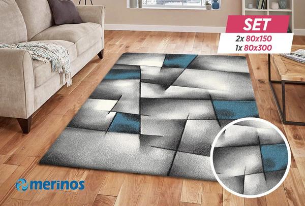 Merinos Brilliance Halı Seti | 80x150 | 80x300 | Turkuaz