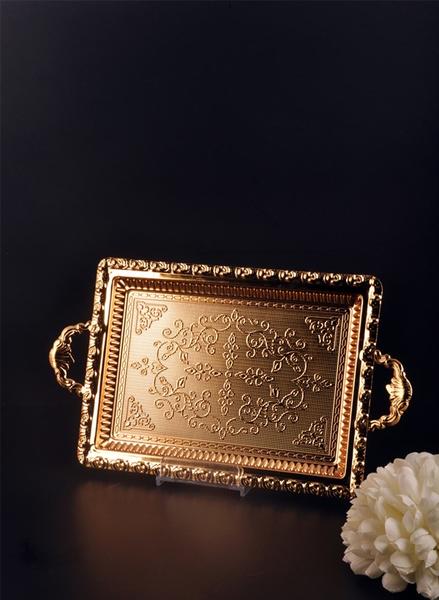 Bayev verzierte goldene rechteckige Schale - 200607