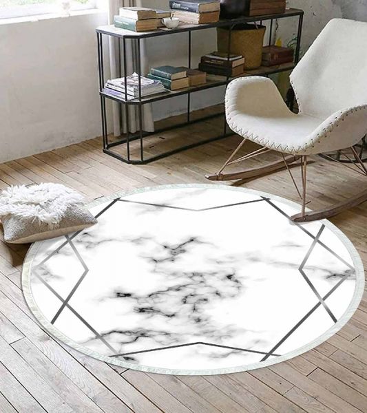 Birkilim Yuvarlak Yıkanabilir Dekoratif Halı İpeksi Kaymaz Taban | MLN-IP-YU-HT-327