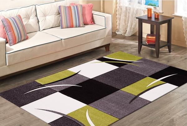 Merinos Halı Diamond Hand Curved Kare Desenli | 665-940-Green