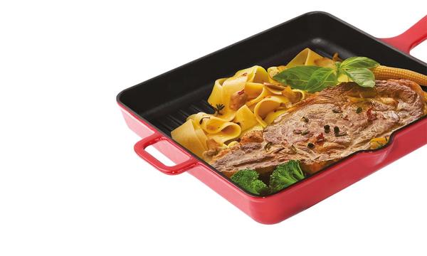 25X25 Iron Kare Red Döküm Tava