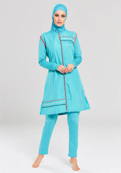 Adasea 1154-19 Mint Tam Kapalı Tesettür Mayo