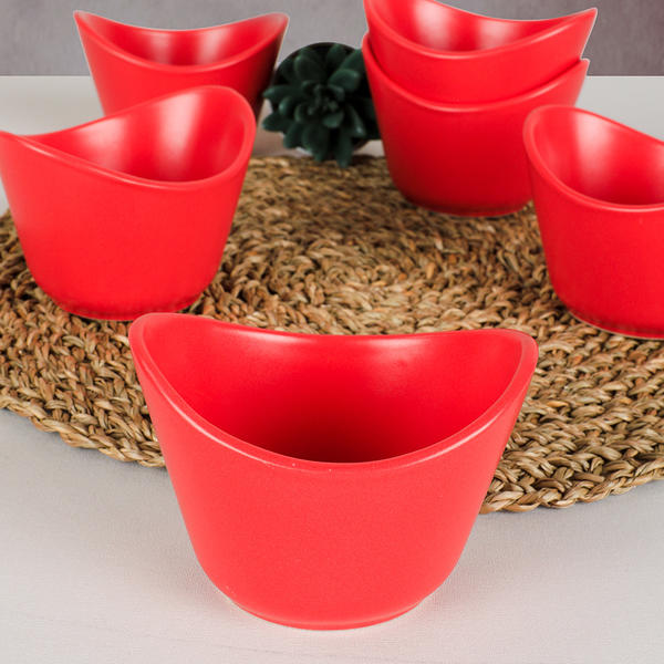Matte Red Mila Snack / Sauce 11 Cm 6 Pieces | Keramika