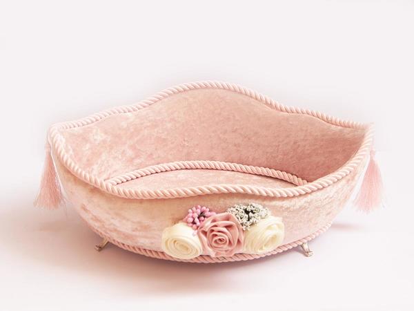 Rose Garden Püsküllü Gondol Lüx Havlu Sepeti Pudra