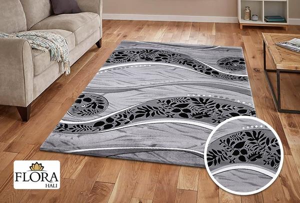Flora Eleysa Collection Halı | Gri | F-4031A-Grey-D.Grey