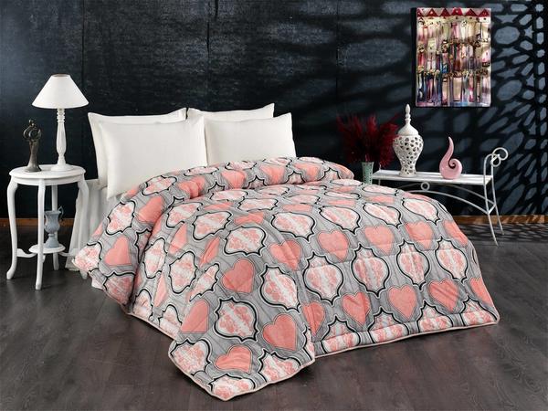 Belenay Çift Kişilik Kadife Yorgan - Love Pudra