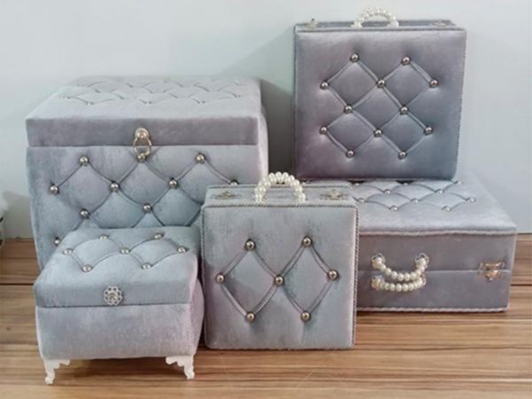 Avangarde Sade 5 Li Çeyiz Sandık Takımı Açık Gri