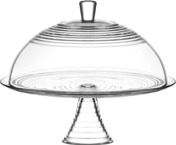 Lav Derin Kapaklı Pasta - Kek - Kurabiye Servis Kasesi | Cam