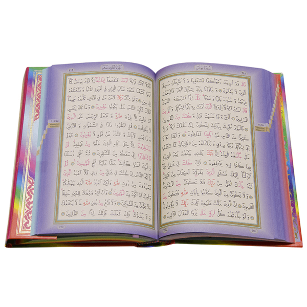 Der Heilige Koran - Regenbogenfarbe - Normales Arabisch - Hafez Boy - Versiegelt - Mit Computerkalligraphie