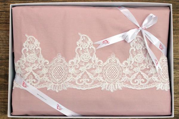 French Guipure Gülnur Bettbezug Set Puder