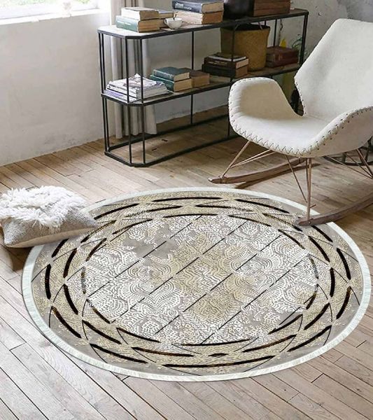 Birkilim Yuvarlak Yıkanabilir Dekoratif Halı İpeksi Kaymaz Taban | MLN-IP-YU-HY-1313
