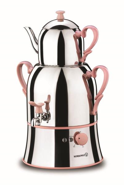 Korkmaz Nosta 3,9 lt. Elektrikli Semaver - Pembe