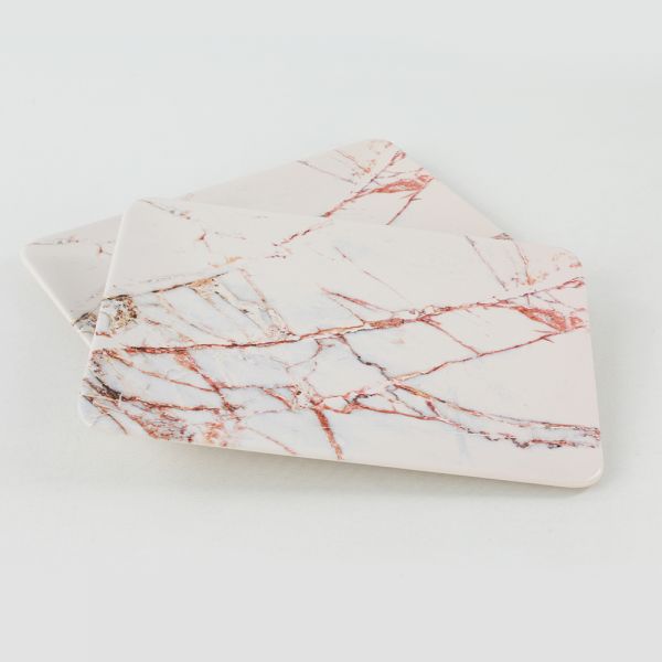 Keramika | 2'li Siera Beyaz Mermer Desenli Kayık Tabak 31 Cm