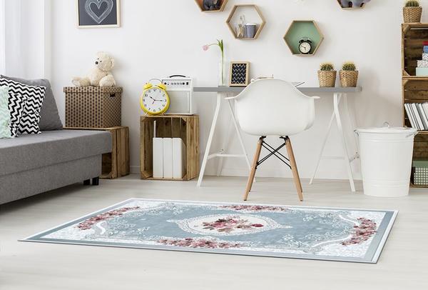 Dinarsu Yıkanabilen Halı | Sunshine Paradise | Mavi | 1055-Blue