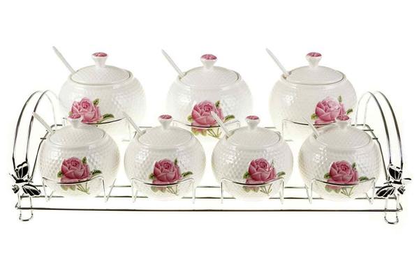 Duygu Baharat Kavanoz Seti 21 Parça Pembe Gül