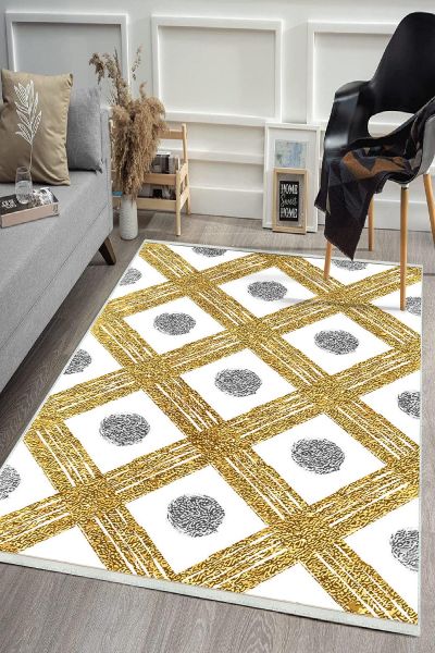 Birkilim Yıkanabilir Dekoratif Halı İpeksi Kaymaz Taban | MLN-IP-HS-493